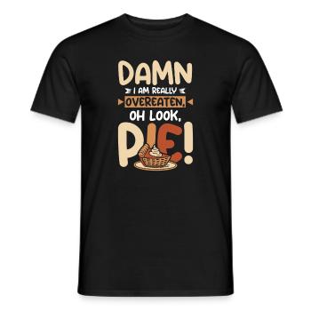 Je suis trop mangé oh regarde la tarte - T-shirt homme - noir - Devant - AI Model Male 178 light (178cm)