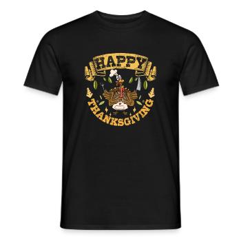 Happy thanksgiving - Männer T-Shirt - Schwarz - Vorne - AI Model Male 178 light (178cm)