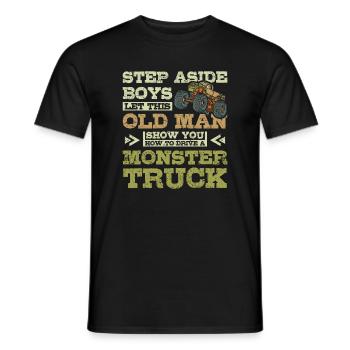 Old man vous montre comment conduire un Monster truck - T-shirt homme - noir - Devant - AI Model Male 178 light (178cm)