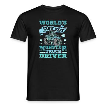 World's coolest monster truck driver - Men's T-Shirt - black - Front - AI Model Male 178 light (178cm)
