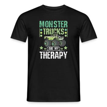 Monster trucks are my therapy - Men's T-Shirt - black - Front - AI Model Male 178 light (178cm)
