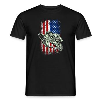 Usa installateur de revêtements de sol drapeau américain 4 juillet - T-shirt homme - noir - Devant - AI Model Male 178 light (178cm)