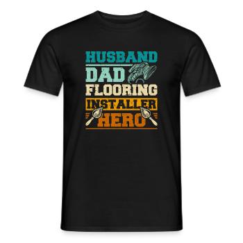 Husband dad flooring installer hero - Männer T-Shirt - Schwarz - Vorne - AI Model Male 178 light (178cm)