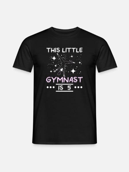 This little gymnast is 5 - Männer T-Shirt - Schwarz