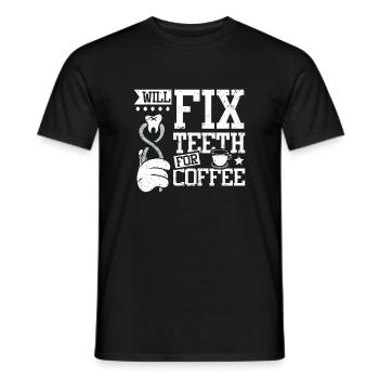 Réparera les dents pour le dentiste au café - T-shirt homme - noir - Devant - AI Model Male 178 light (178cm)