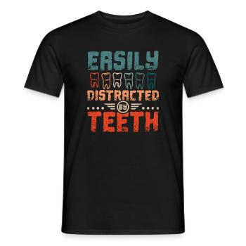 Facilement distrait par les dents - T-shirt homme - noir - Devant - AI Model Male 178 light (178cm)