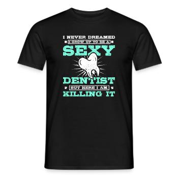 Dentiste sexy - T-shirt homme - noir - Devant - AI Model Male 178 light (178cm)