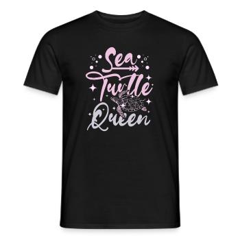 Sea Turtle queen - Men's T-Shirt - black - Front - AI Model Male 178 light (178cm)