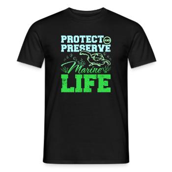 Protect and preserve marine life - Men's T-Shirt - black - Front - AI Model Male 178 light (178cm)
