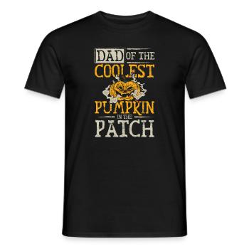 Papa de la citrouille la plus cool du patch Halloween - T-shirt homme - noir - Devant - AI Model Male 178 light (178cm)