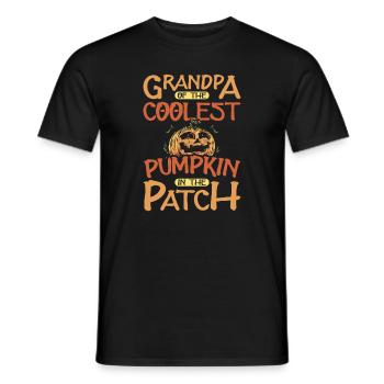Grandpa the coolest pumpkin in the patch Halloween - Men's T-Shirt - black - Front - AI Model Male 178 light (178cm)