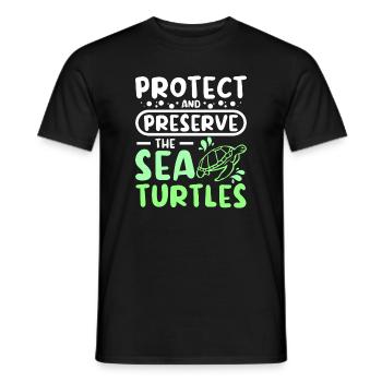 Protéger et préserver les tortues de mer - T-shirt homme - noir - Devant - AI Model Male 178 light (178cm)
