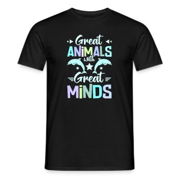 Grands animaux avec de grands esprits dauphins - T-shirt homme - noir - Devant - AI Model Male 178 light (178cm)