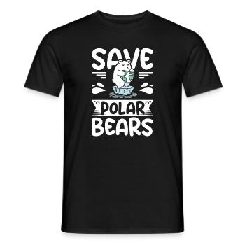 Save polar bears - Men's T-Shirt - black - Front - AI Model Male 178 light (178cm)