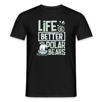 Life is better with polar bears - Männer T-Shirt - Schwarz - Vorne - AI Model Male 178 light (178cm)