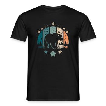 Retro Vintage Forest Polar Bear - Männer T-Shirt - Schwarz - Vorne - AI Model Male 178 light (178cm)