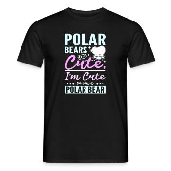 Polar bears are cute I'm cute so I'm a polar bear - Männer T-Shirt - Schwarz - Vorne - AI Model Male 178 light (178cm)