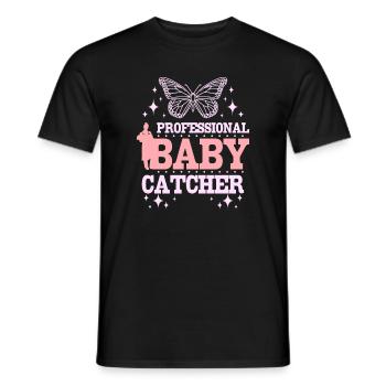 Attrape-bébé professionnel - T-shirt homme - noir - Devant - AI Model Male 178 light (178cm)