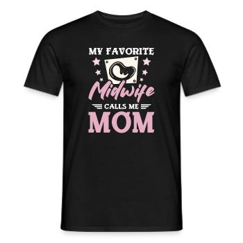 Ma sage-femme préférée m’appelle maman - T-shirt homme - noir - Devant - AI Model Male 178 light (178cm)