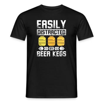 Easily distracted by beer kegs - Männer T-Shirt - Schwarz - Vorne - AI Model Male 178 light (178cm)