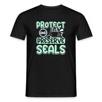 Protect and preserve seals - Männer T-Shirt - Schwarz - Vorne - AI Model Male 178 light (178cm)