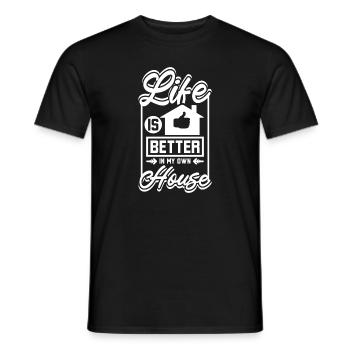 La vie est meilleure dans ma propre maison - T-shirt homme - noir - Devant - AI Model Male 178 light (178cm)