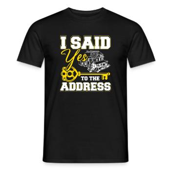 J’ai dit oui à l’adresse - T-shirt homme - noir - Devant - AI Model Male 178 light (178cm)