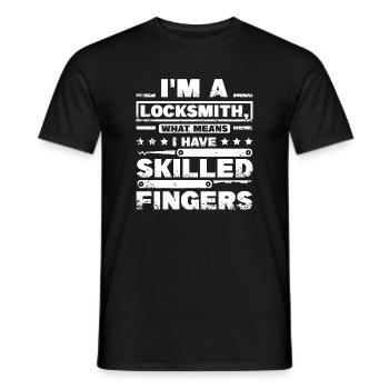 Skilled fingers locksmith - Men's T-Shirt - black - Front - AI Model Male 178 light (178cm)