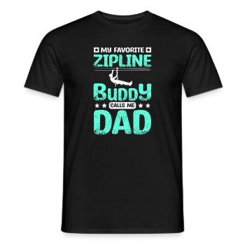 Mon copain de tyrolienne préféré m’appelle papa - T-shirt homme - noir - Devant - AI Model Male 178 light (178cm)