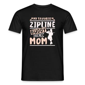 Mon copain de tyrolienne préféré m’appelle maman - T-shirt homme - noir - Devant - AI Model Male 178 light (178cm)