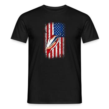 Usa Drapeau américain Art Peinture 4 juillet - T-shirt homme - noir - Devant - AI Model Male 178 light (178cm)