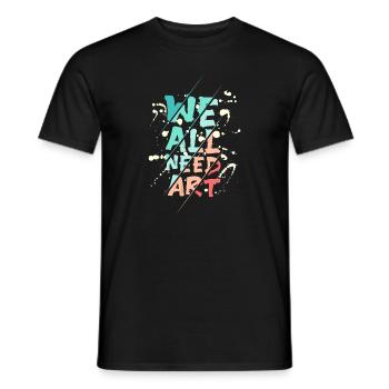 Nous avons tous besoin d’art - T-shirt homme - noir - Devant - AI Model Male 178 light (178cm)