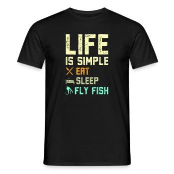 Life is simple eat sleep fly fish - Männer T-Shirt - Schwarz - Vorne - AI Model Male 178 light (178cm)