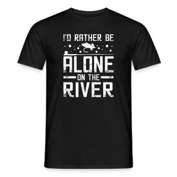 Je préfère être seul sur la rivière - T-shirt homme - noir - Devant - AI Model Male 178 light (178cm)
