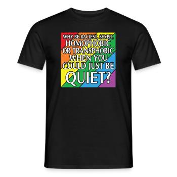 LBGT Flag Gay Pride Human pourrait juste être tranquille - T-shirt homme - noir - Devant - AI Model Male 178 light (178cm)