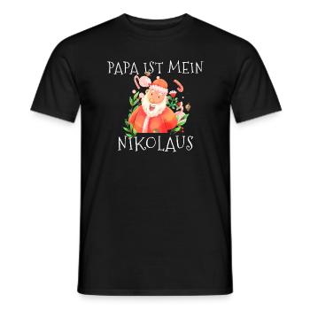 Papa ist mein Nikolaus - Männer T-Shirt - Schwarz - Vorne - AI Model Male 178 light (178cm)