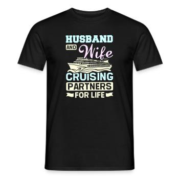 Family Couple Husband and wife cruising prartners - Men's T-Shirt - black - Front - AI Model Male 178 light (178cm)