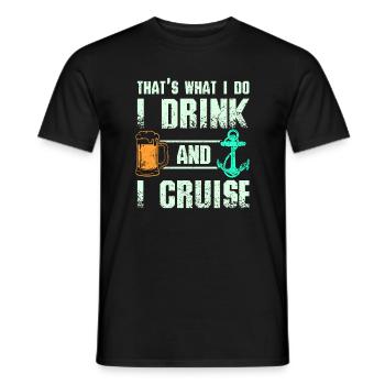 Je bois de la bière et je navigue - T-shirt homme - noir - Devant - AI Model Male 178 light (178cm)