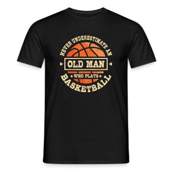Old man who plays basketball - Männer T-Shirt - Schwarz - Vorne - AI Model Male 178 light (178cm)
