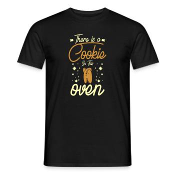pregnancy there is a cookie in this oven christmas - Men's T-Shirt - black - Front - AI Model Male 178 light (178cm)