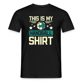 This is my handball - Männer T-Shirt - Schwarz - Vorne - AI Model Male 178 light (178cm)