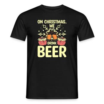 On christmas we drink beer - Männer T-Shirt - Schwarz - Vorne - AI Model Male 178 light (178cm)