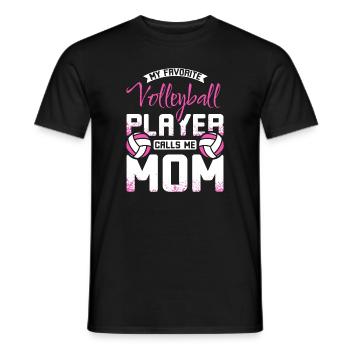My favorite volleyball player calls me mom - Männer T-Shirt - Schwarz - Vorne - AI Model Male 178 light (178cm)