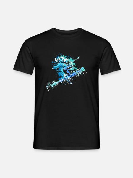 Splash Art Wintersport Skiing Ski Skier - Männer T-Shirt - Schwarz