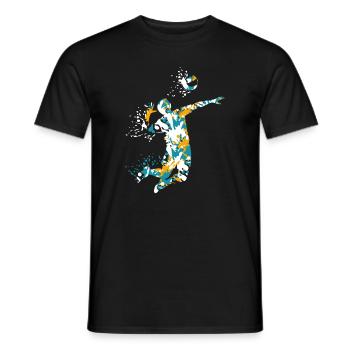 Colorful Splash Art Volleyball Player - Männer T-Shirt - Schwarz - Vorne - AI Model Male 178 light (178cm)