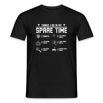 Things I do in my spare time playing darts - Männer T-Shirt - Schwarz - Vorne - AI Model Male 178 light (178cm)