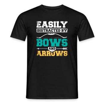 Easily distracted by bow and arrow - Men's T-Shirt - black - Front - AI Model Male 178 light (178cm)