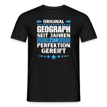 Géographe mûri à la perfection - T-shirt homme - noir - Devant - AI Model Male 178 light (178cm)
