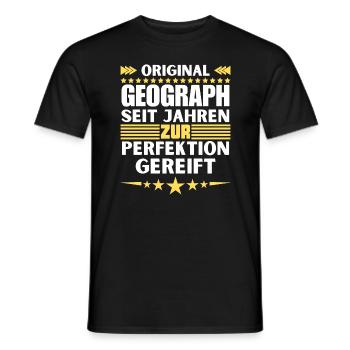 Géographe mûri à la perfection - T-shirt homme - noir - Devant - AI Model Male 178 light (178cm)