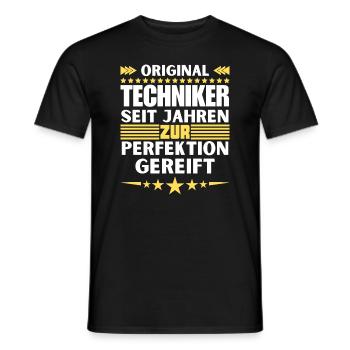 Technicians matured to perfection - Men's T-Shirt - black - Front - AI Model Male 178 light (178cm)